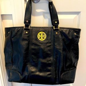 Tory Burch Large black leather tote bag